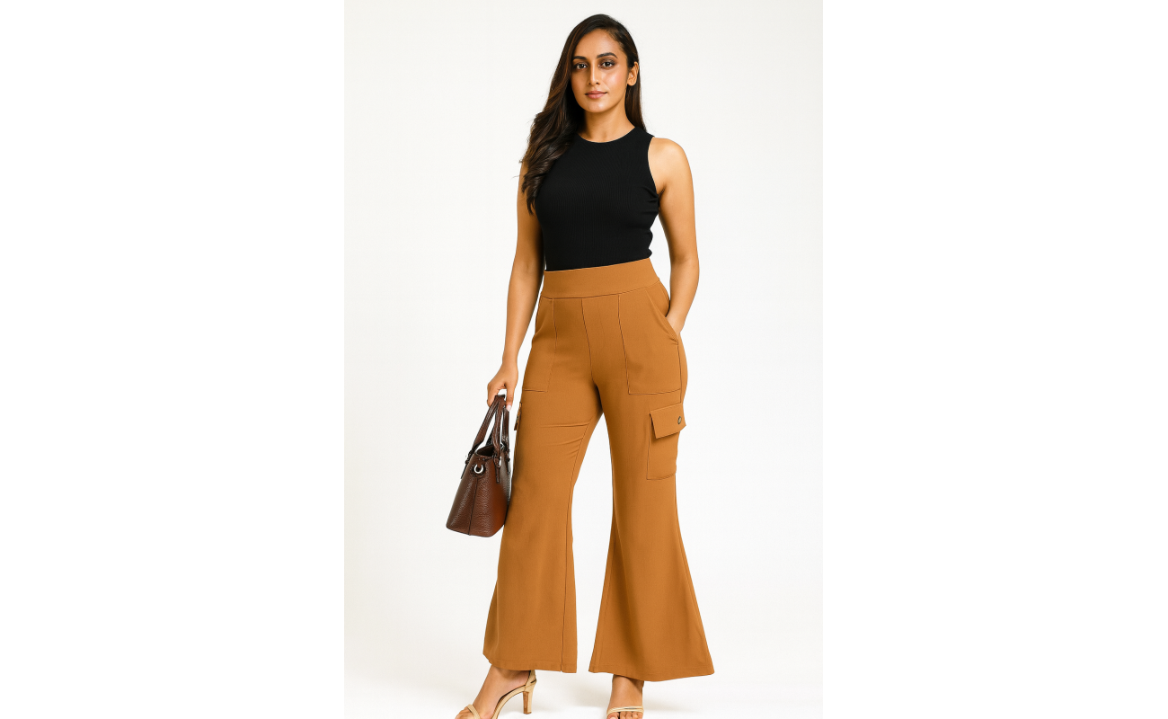 Rust wide leg pants
