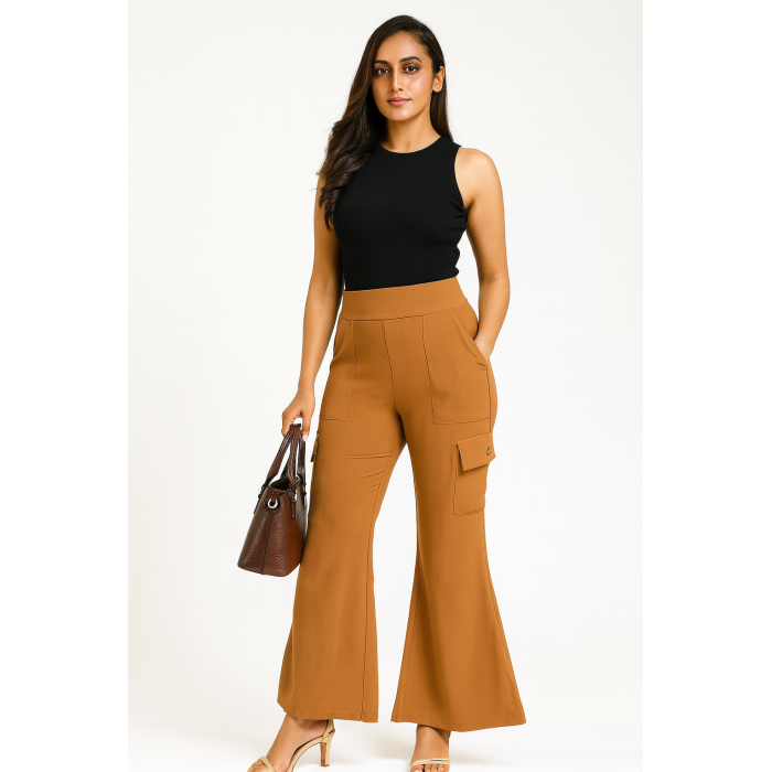Rust wide leg pants