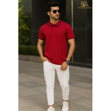 Classic Red Button Polo