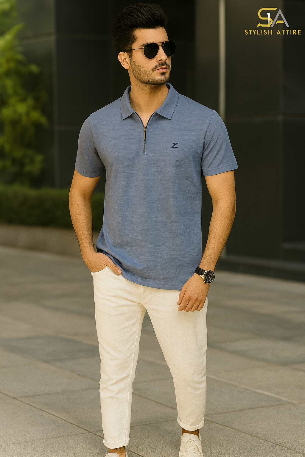 file_00000000a9b061f582cb7d5fda040f45 Modern Blue Zipper Polo