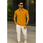 Mustard Zipper Polo Shirt