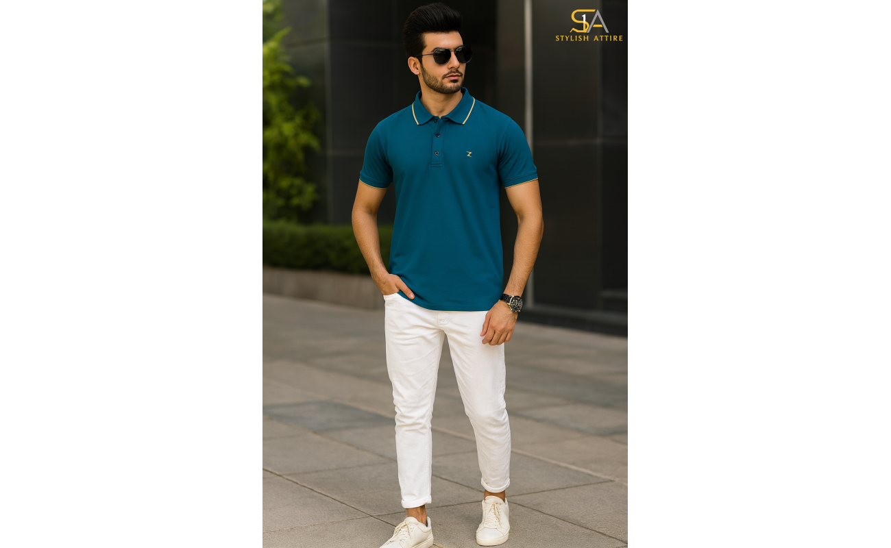 Teal Blue Polo T-Shirt