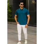 Teal Blue Polo T-Shirt