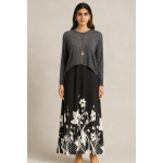 black cotton spandex maxi dress for women