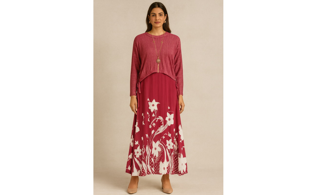 Aurora Bloom Red Maxi Dress for Women
