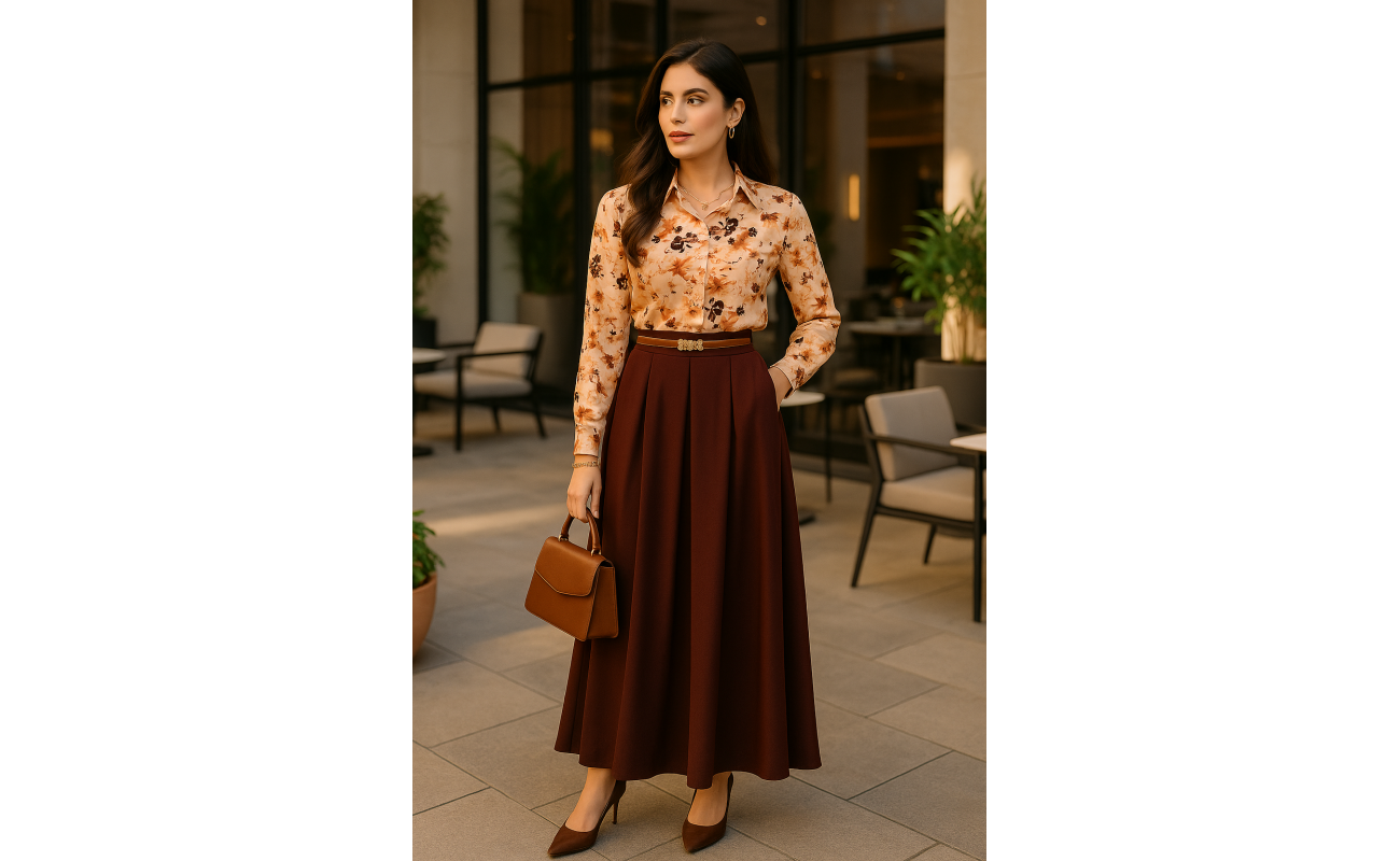 Free Size Maroon Skirt