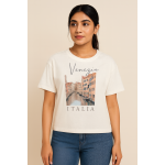 Venezia Italia White Crop T-Shirt
