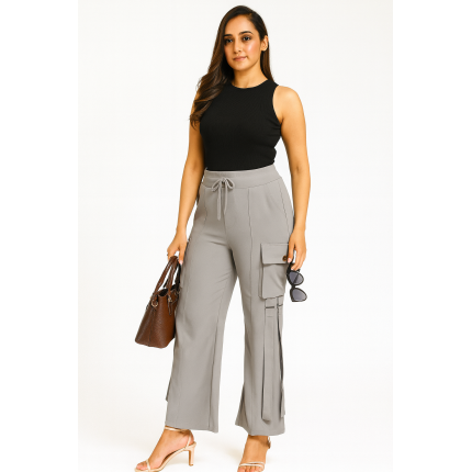 Grey wide leg pants