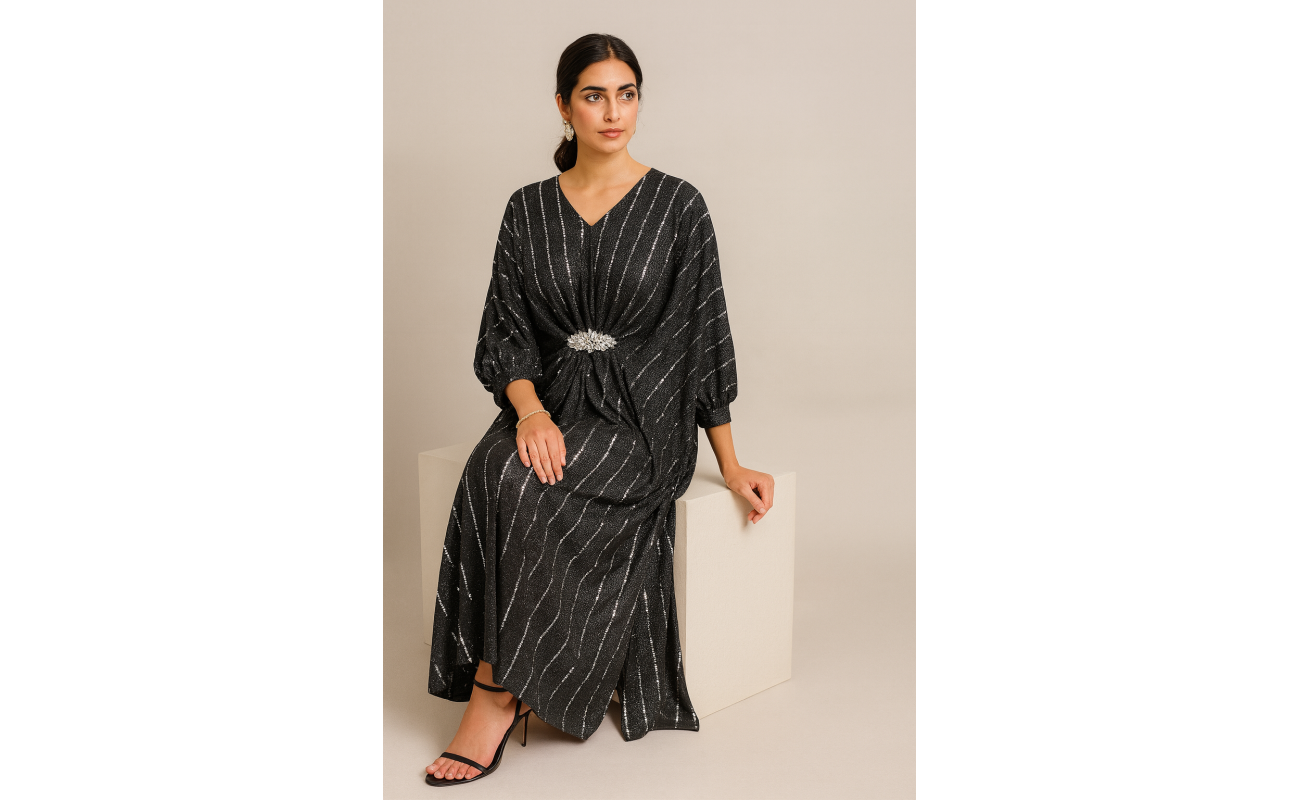 Elegant black party kaftan
