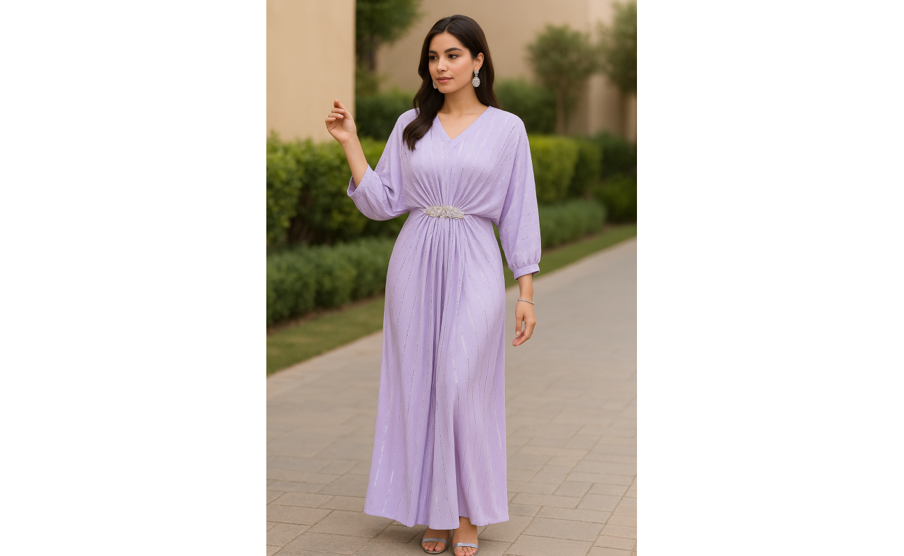 Lavender silk party kaftan