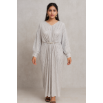 Silver silk party kaftan