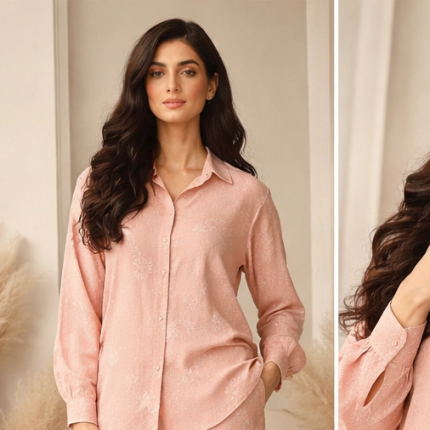 Dusty Rose Floral Irish Linen Co-ord Set